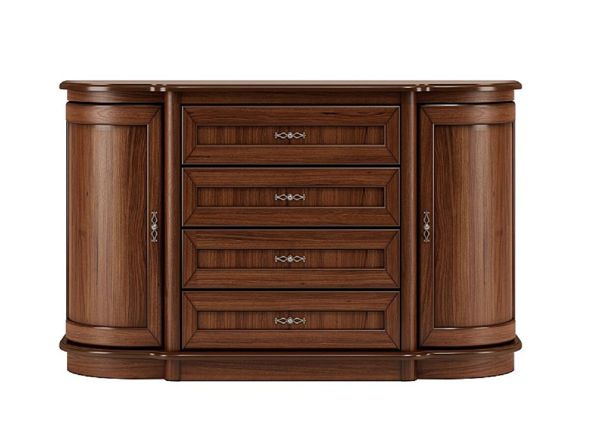 Kommode Braun Hochglanz Nussbaum Wersal W06