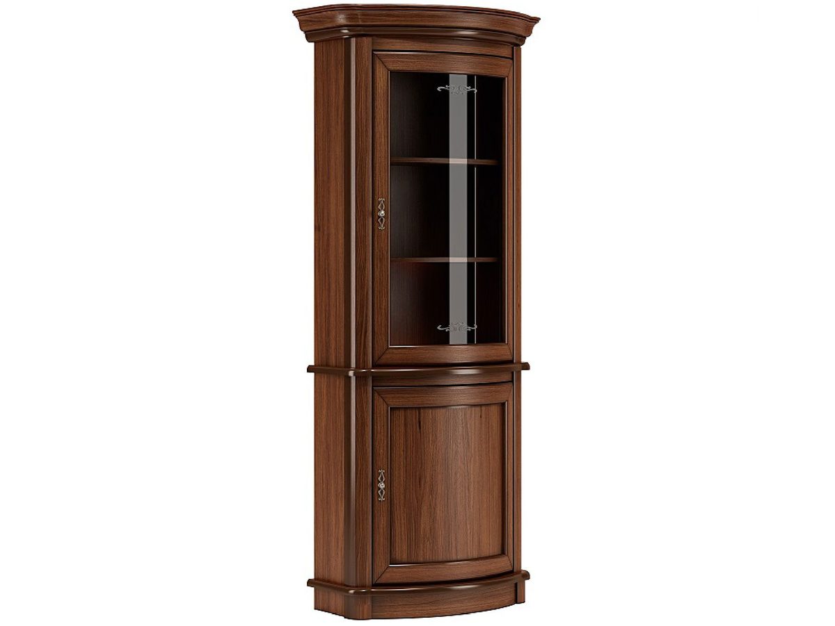 Eckvitrine Nussbaum Wersal W13+W14