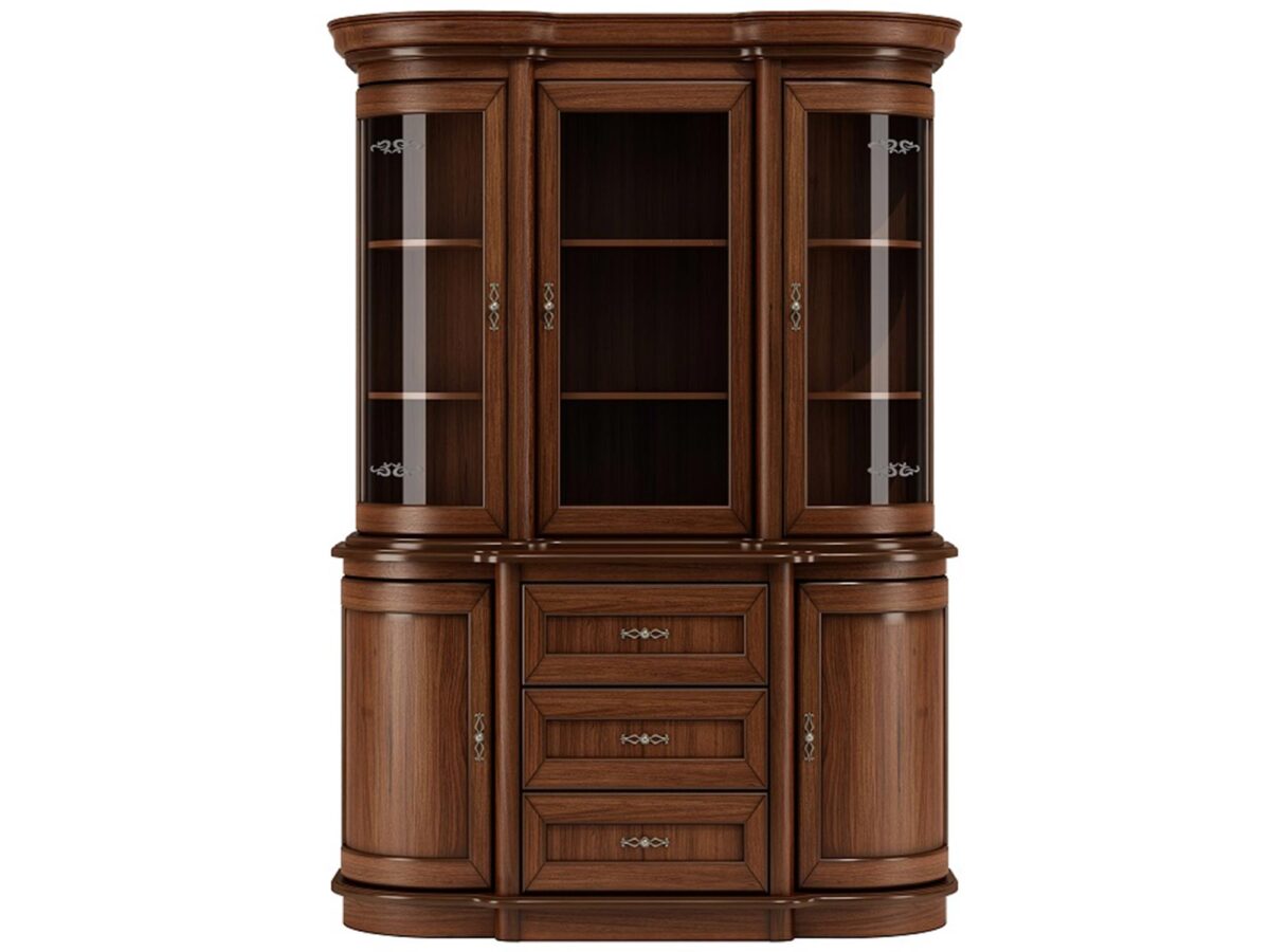 Vitrine Glanz Nussbaum Wersal W21+W22