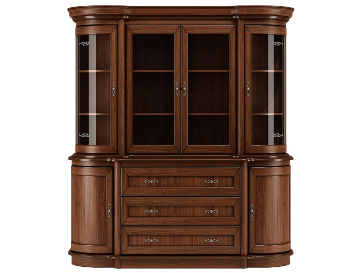 Elegantní hnědá vitrína WERSAL W23+W24