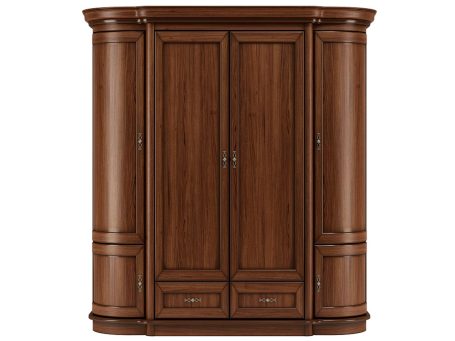 Drewniana szafa z frezowanymi frontami, styl klasyczny, ciemne drewn