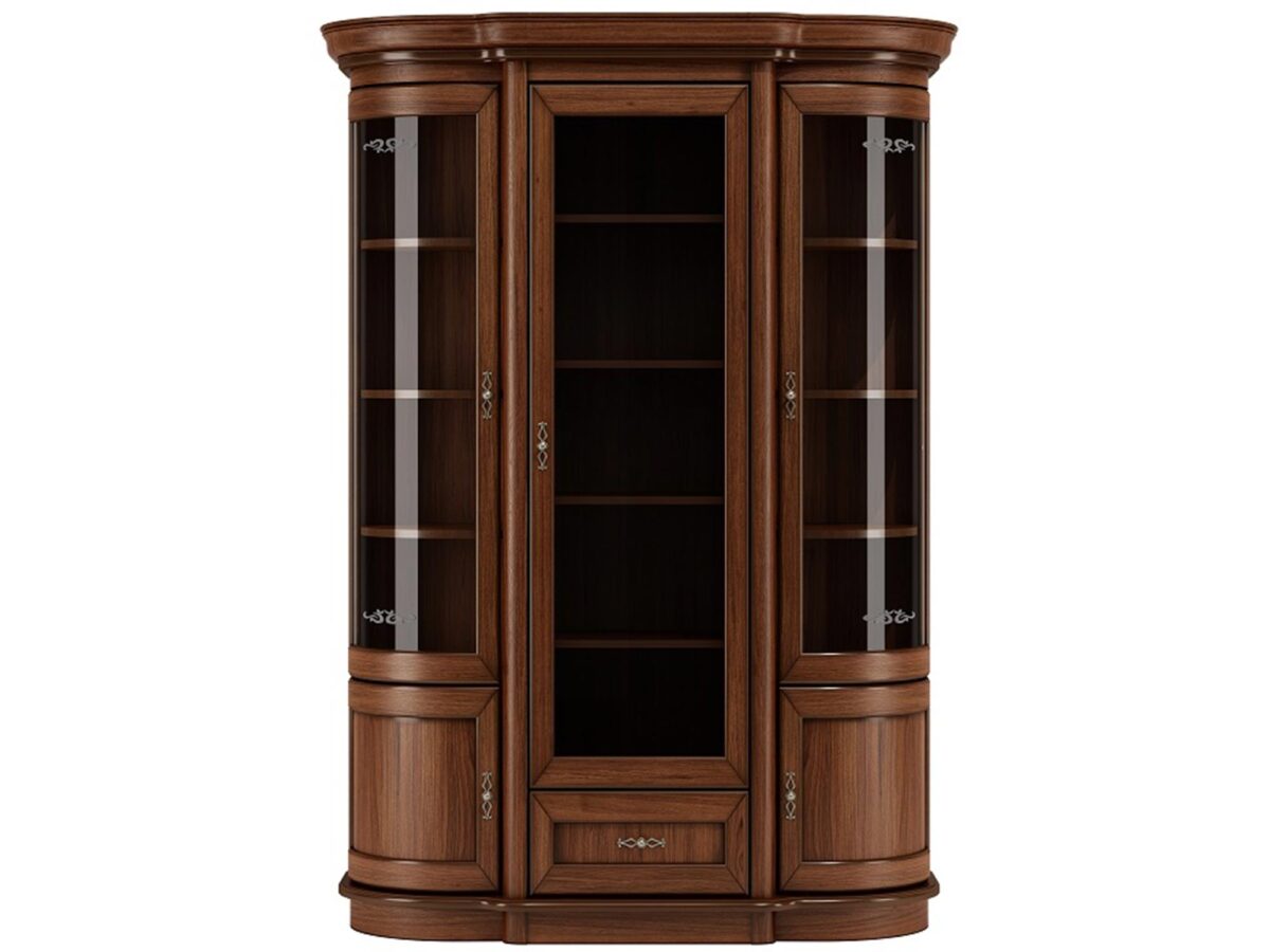 Stilvolle Vitrine Nussbaum Wersal W33