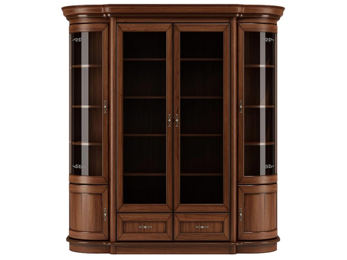 Klassische braune Vitrine Wersal W34