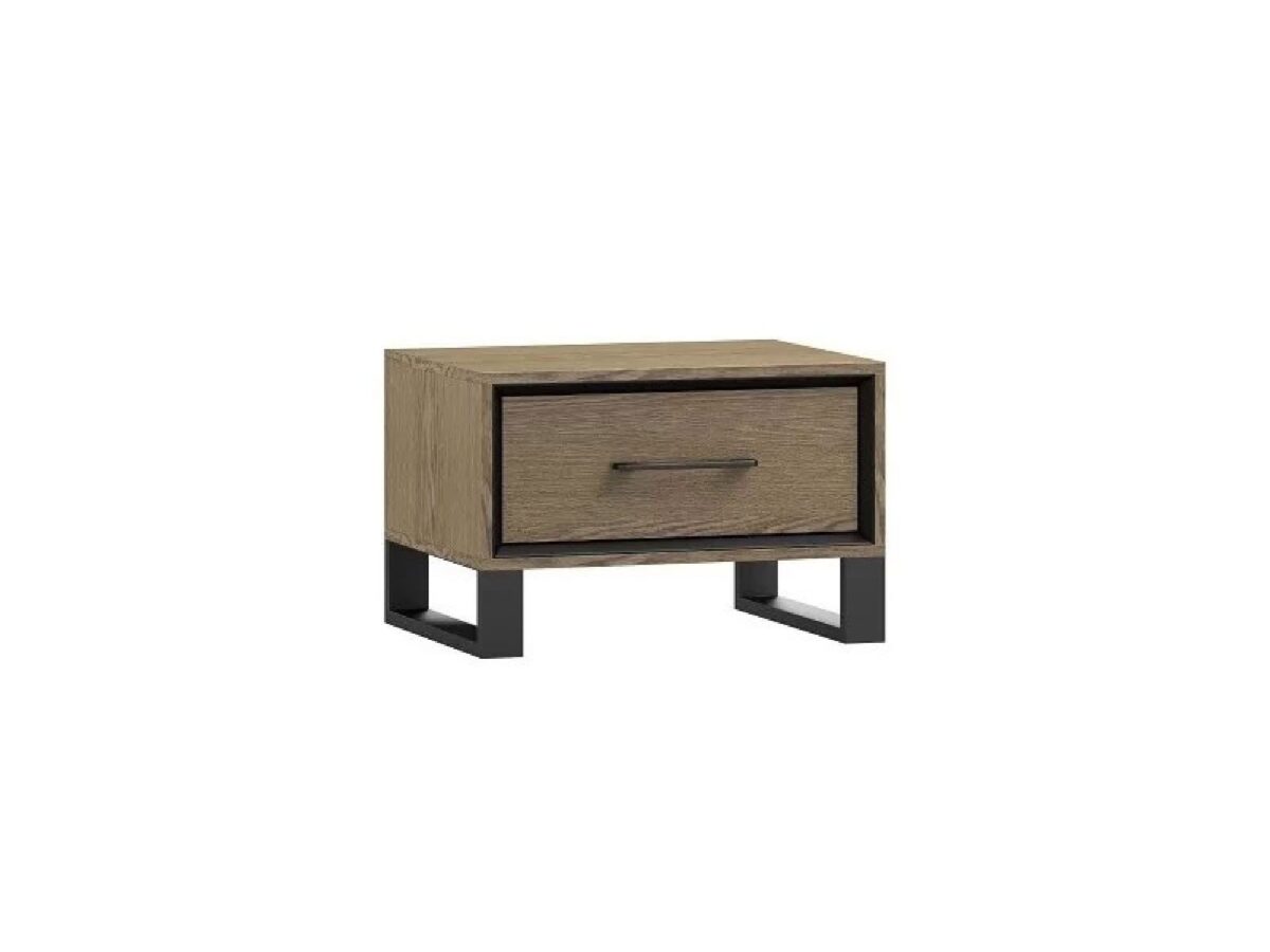 Nachttisch mit Schublade Eiche Braun Schwarz Madox MX08