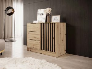 Miniatura 2 - Moderní komoda s dřevěnými panelami a zásuvkami, industriální styl