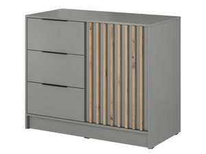 Miniatura 5 - Komoda s dřevěnými čely a šedými panelami, industriální styl
