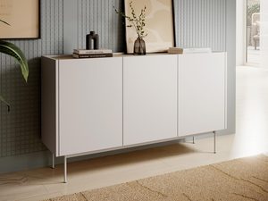 Miniatura 9 - Bílá komoda se třemi dveřmi a kovovými nohami, moderní styl
