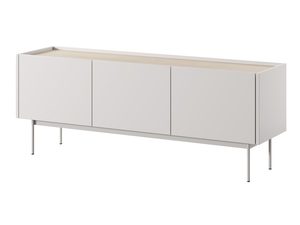 Miniaturka 6 - Biała szafka RTV z metalowymi nóżkami,