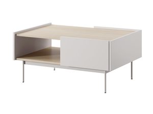 Miniatura 6 - Moderní konferenční stolek v barvě bílým s kovovými nohami