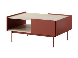 Miniatura 2 - Moderní konferenční stolek v barvě czerwonym s kovovými nohami
