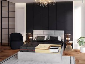 Miniaturka 1 - Nowoczesna sypialnia z designerskim łóżkiem tapicerowanym