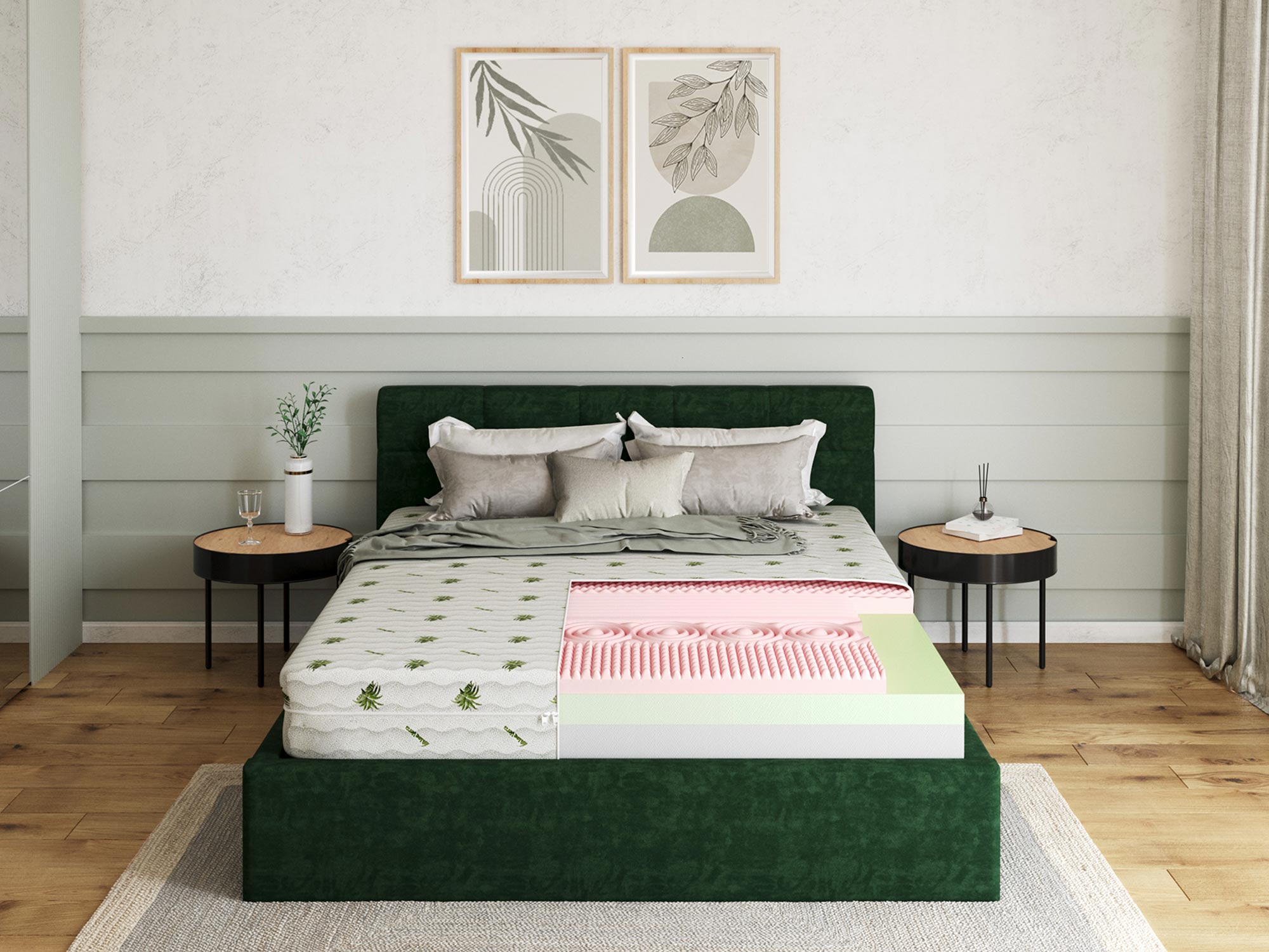 Przekrój komfortowego elastycznego materaca