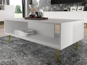 Miniatura 3 - Konferenční stolek z svislými lištami, bílá základna, moderní styl