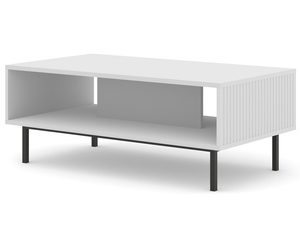 Miniatura 2 - Bílá konferenční stolek z svislými lištami, černé nožky, moderní styl