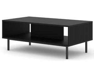 Miniatura 10 - Černá konferenční stolek z svislými lištami, černé nožky, moderní styl