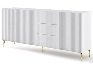 Miniatura 1 - TV skříňka z frézovanými bílými čely, zlaté nohy, glamour styl