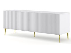 Miniatura 1 - TV skříňka bílá, zlaté nožky - Světlé povrchová úprava, luxusní akcent, minimalistická forma.