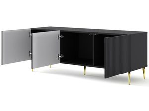 Miniatura 14 - TV skříňka černá, otevřené dvířka - Minimalistická forma, moderní design, tmavé povrchová úprava.