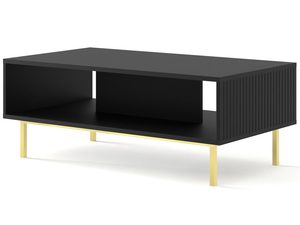 Miniatura 9 - Černá konferenční stolek z svislými lištami, zlaté nožky, moderní styl