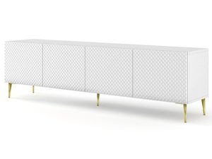 Miniatúra 13 - Biela TV komoda so zvislými lištami, moderný štýl