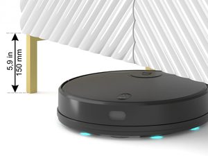 Miniaturka 9 - Detal białych frontów z pikowaniem, styl minimalistyczny z wymiarami technicznymi