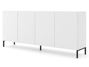 Miniaturka 3 - Nowoczesna biała komoda z frezowanymi frontami, styl minimalistyczny