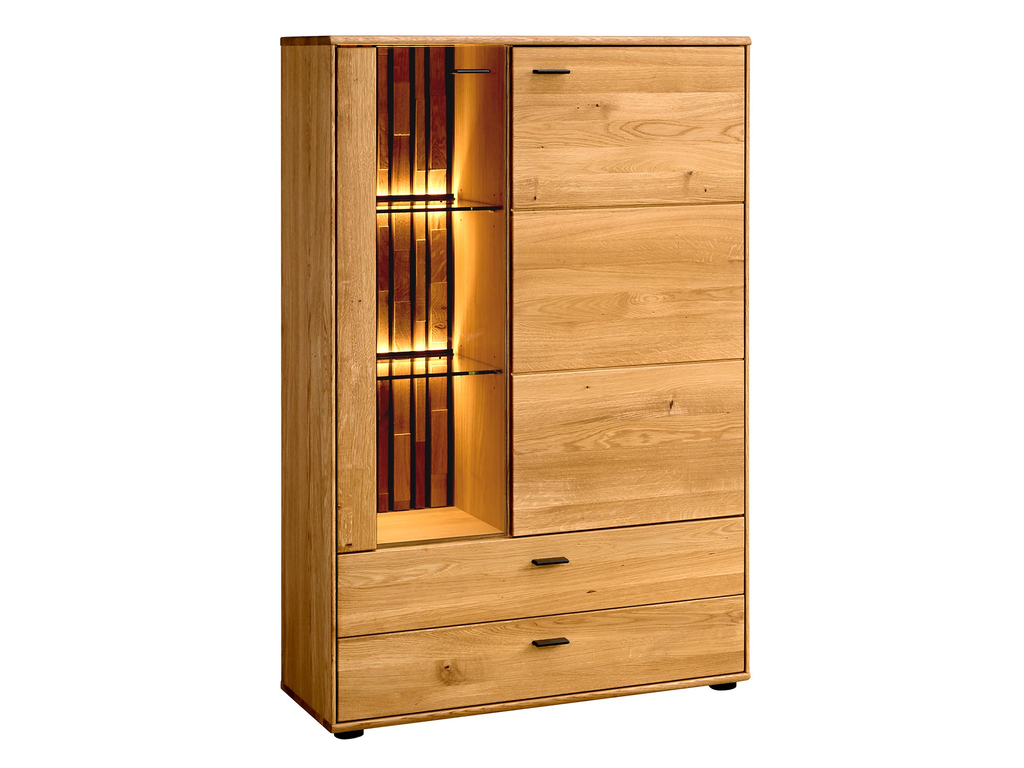 Drewniana witryna z podświetleniem LED