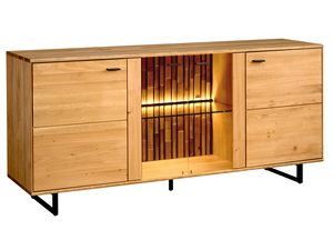 Miniatúra 11 - Drevená komoda s LED podsvietením, loftový štýl, masívne dubové drevo