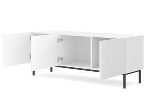 Miniatura 4 - Bílá RTV komoda se svislými lamelami, otevírací dveře, moderní styl