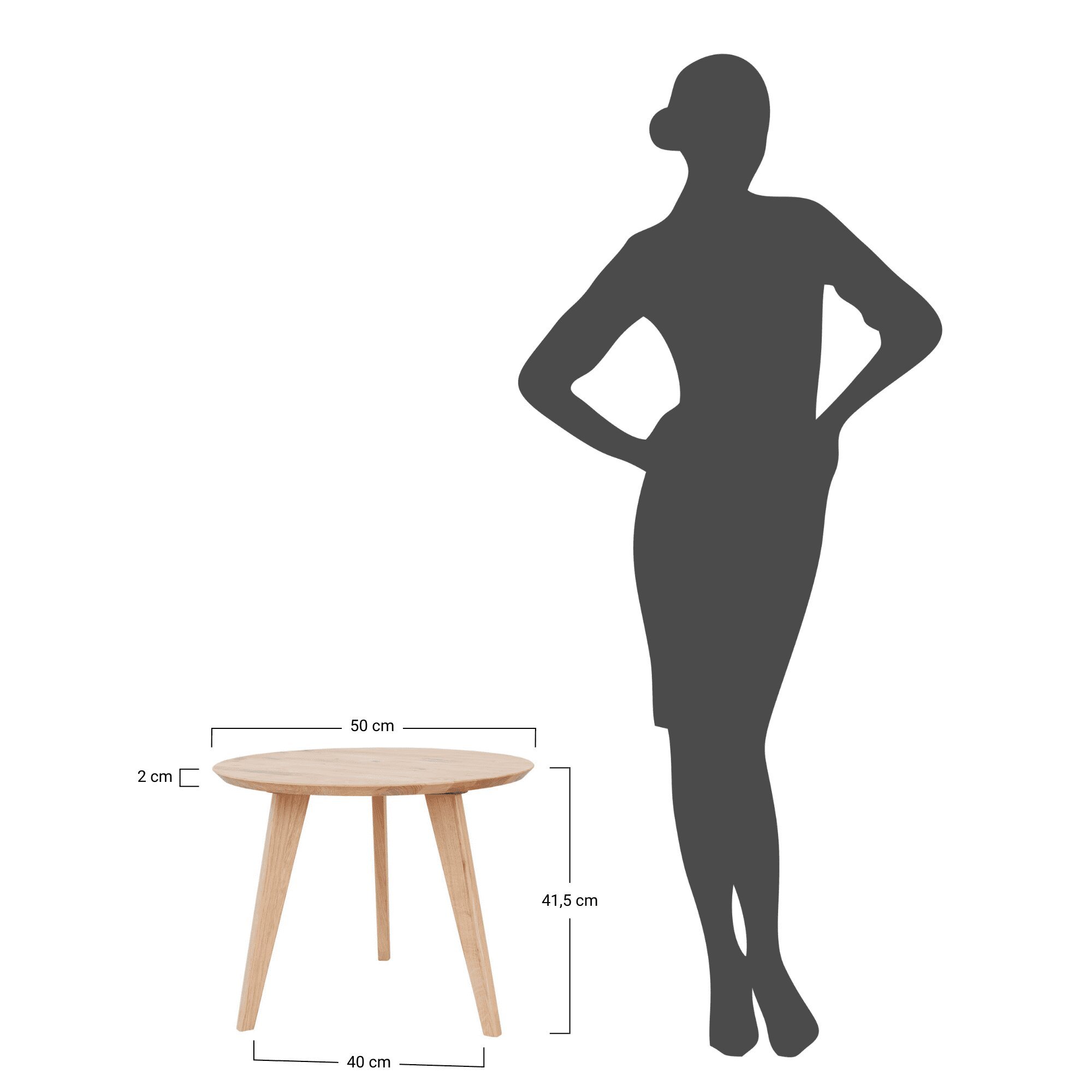 Okrągły stół z litego drewna dębowego, styl minimalistyczny