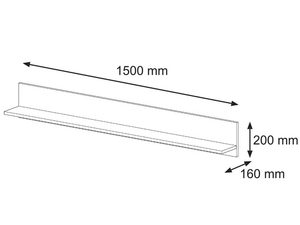 Miniaturka 5 - Półka ścienna z litego dębu o długości 1500 mm w skandynawskim stylu
