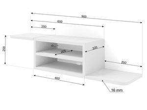 Miniatura 15 - Minimalistická závěsná TV skříňka v barvě bílým barva bílý