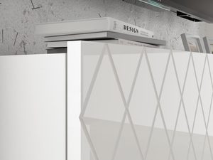 Miniatura 13 - Bílá komoda z pikowanymi čely a černými nohami v moderním stylu