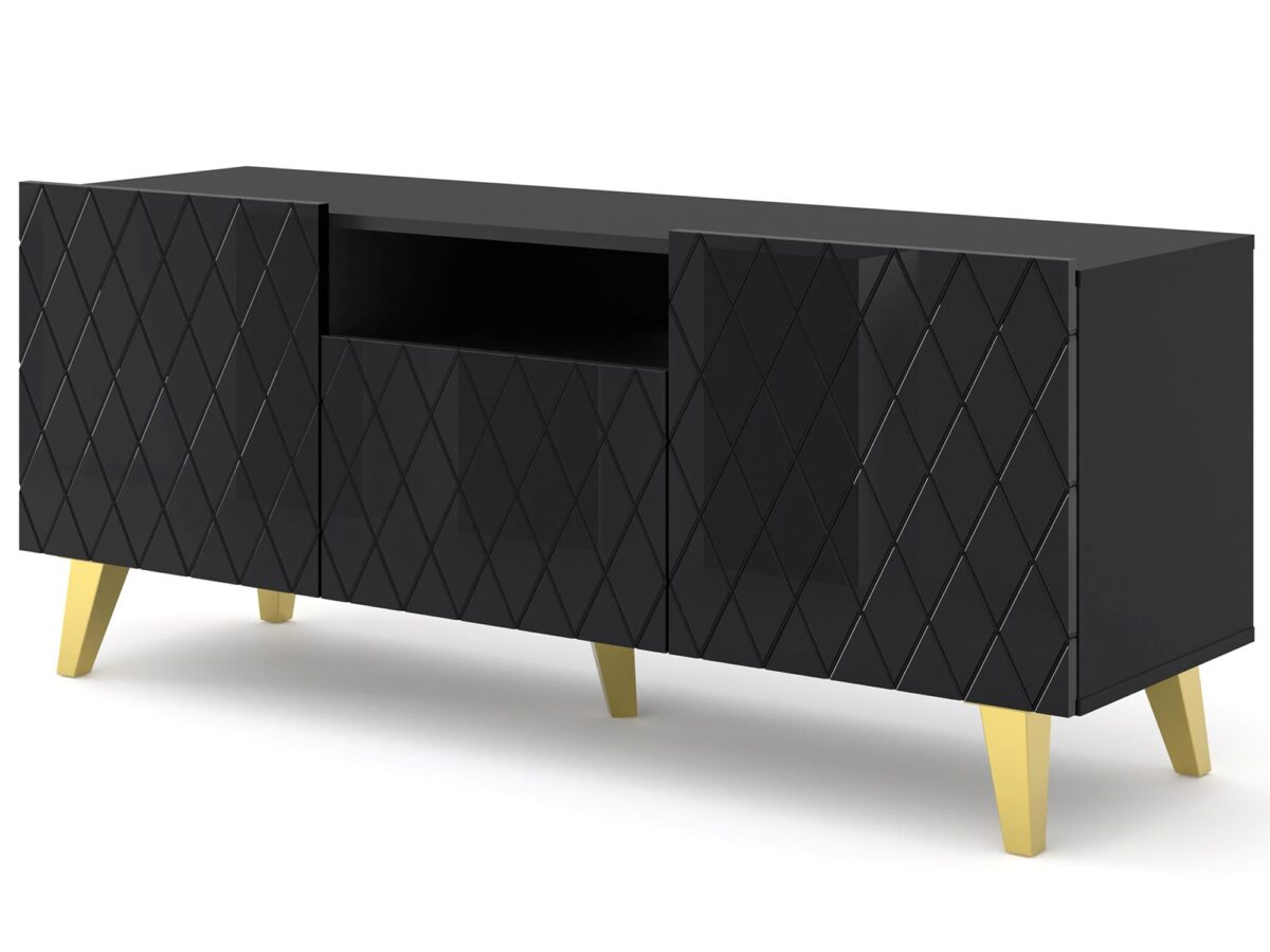 Modernistický TV stolek 145 cm stojící ve vysokém lesku Bellagio
