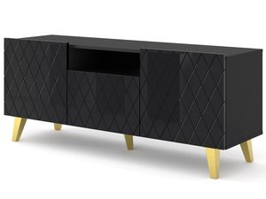Miniatura 1 - Moderní TV skříňka z prošívaným čelem a zlatými nohami do obývacího pokoje