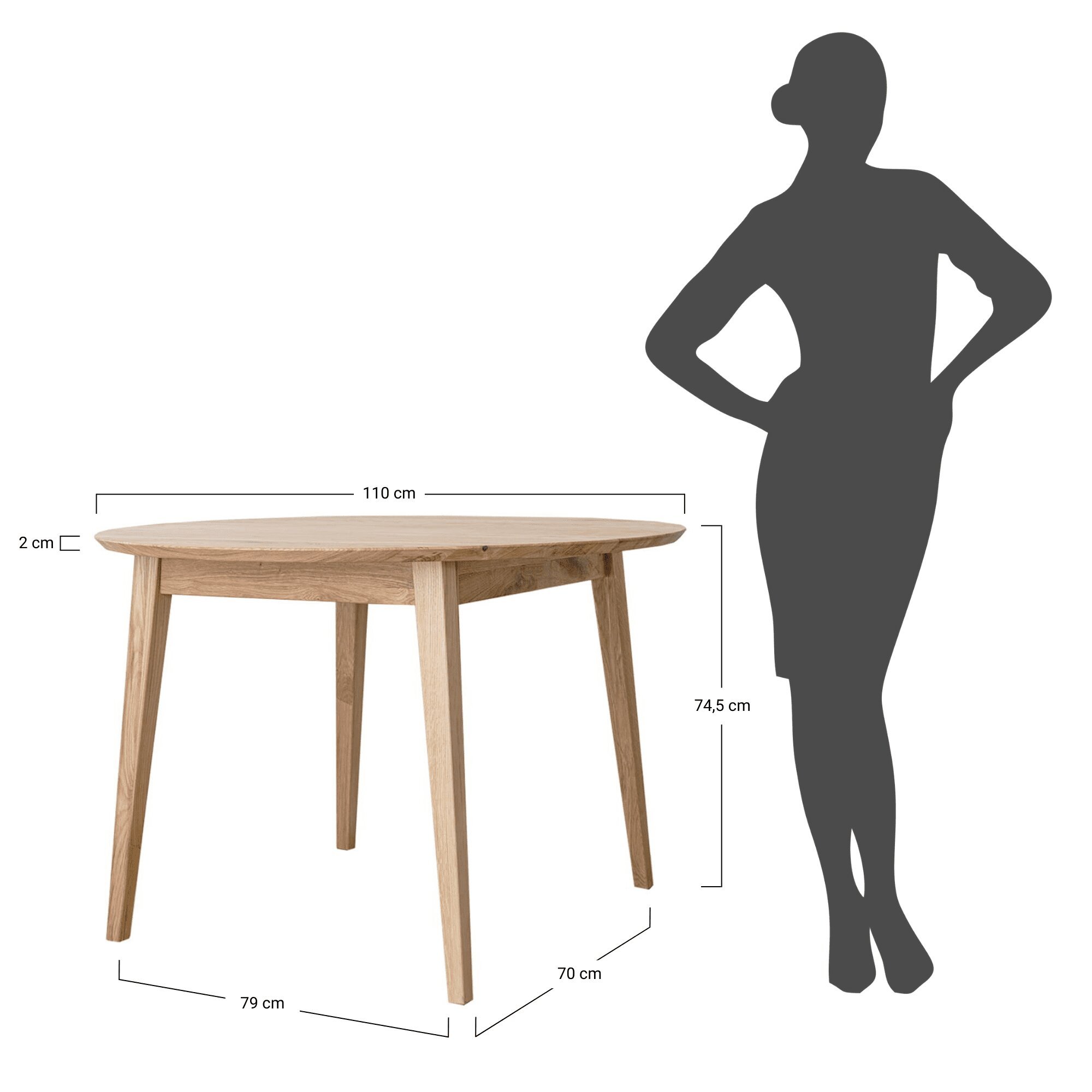 Detal konstrukcji nóg stołu dębowego, skandynawski design