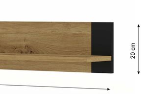 Miniaturka 2 - Półka ścienna z litego dębu o długości 125 cm w skandynawskim stylu