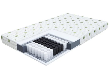 Detal pokrowca na materac z włóknami bambusa kolor biały