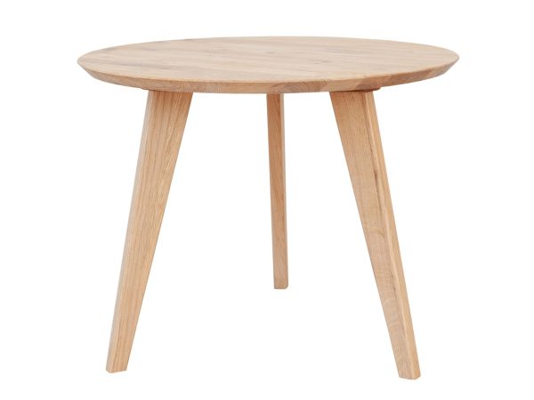 Kulatý stůl dubový na tří nogach, skandinávský design