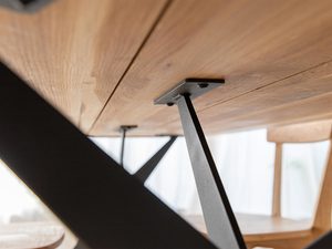 Miniaturka 10 - Nowoczesny stół dębowy z metalową podstawą, styl loftowy