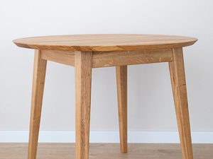 Miniaturka 2 - Okrągły stół dębowy, minimalistyczny design, naturalne drewno