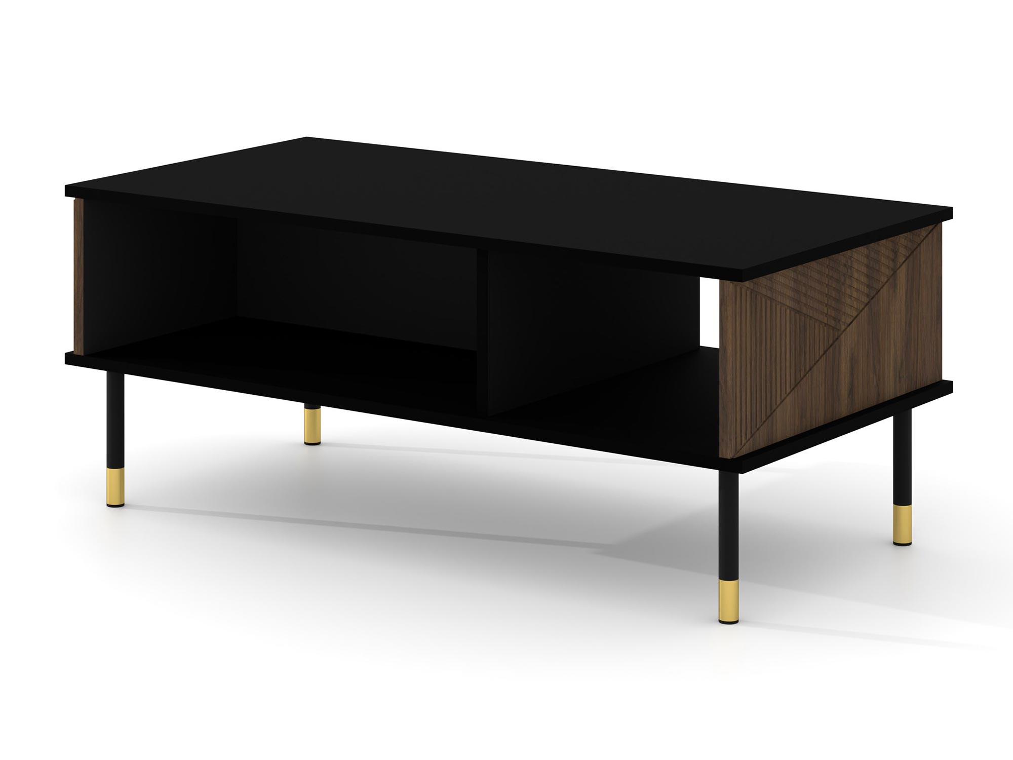 czarny stolik kawowy z frontami eleganckimi czarny stolik kawowy z frontami eleganckimi
