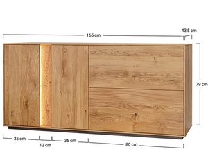 Miniatura 3 - Technické rozměry komody dubové
