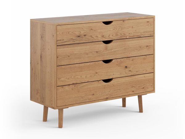 Komoda z masivního dubového dřeva, minimalistický design