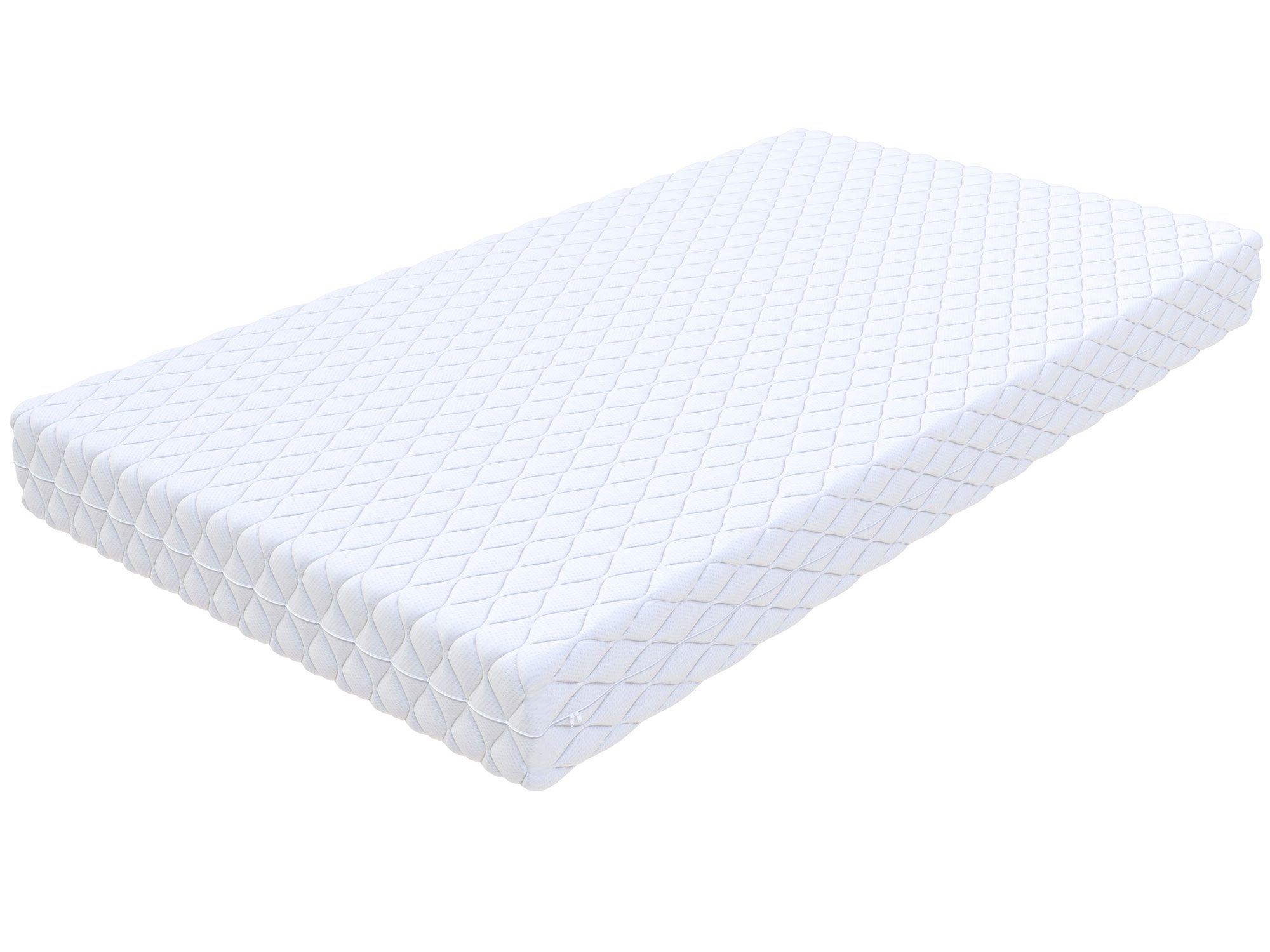 Detal pokrowca na materac z oddychającą powłoką i pikowanym wzorem kolor biały