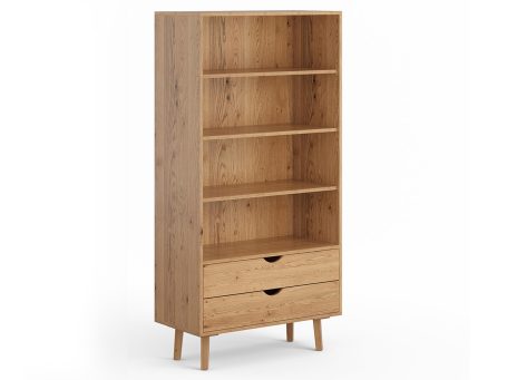 Niski regał z litego drewna dębowego, minimalistyczny styl