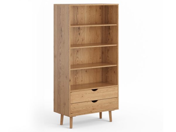 Nízký regál z masivního dubového dřeva, minimalistický styl