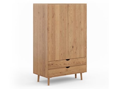 Wysoka szafa z litego drewna dębowego, funkcjonalne przechowywanie