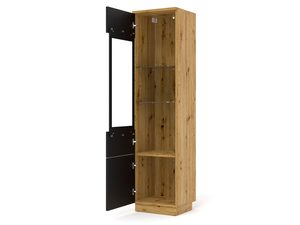 Miniatura 3 - Vysoká vitrína z dubovými boky, černé čela, moderní styl