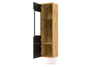 Miniatura 1 - Vysoká dubová vitrína s černými čely, moderní styl